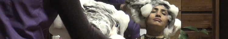 9046 Thick indian hair wash in german salon full lather