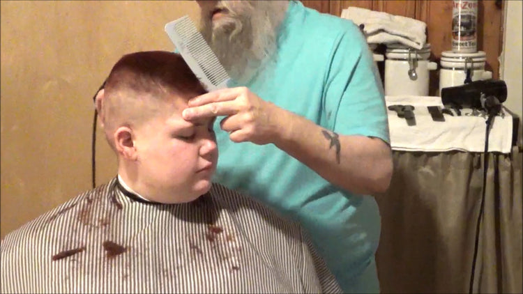 8156 hcd girls at US Army barber at home cuts