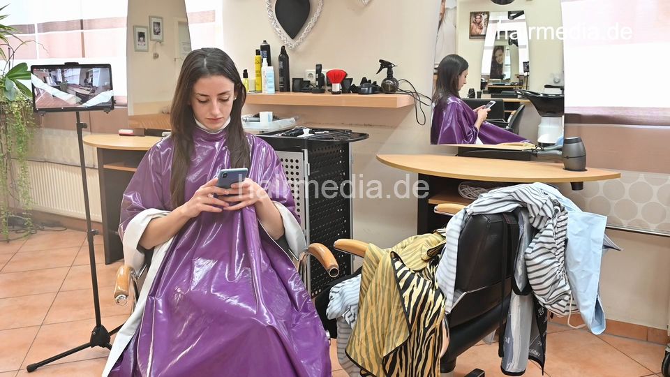 Leyla caping session by barber for donor