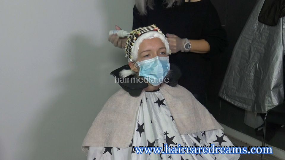 Jenny 0409 perm complete dry haircut and perm, facemask