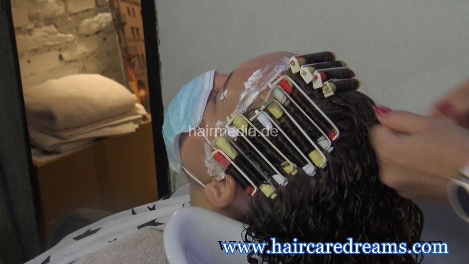 Jenny 0409 perm complete dry haircut and perm, facemask