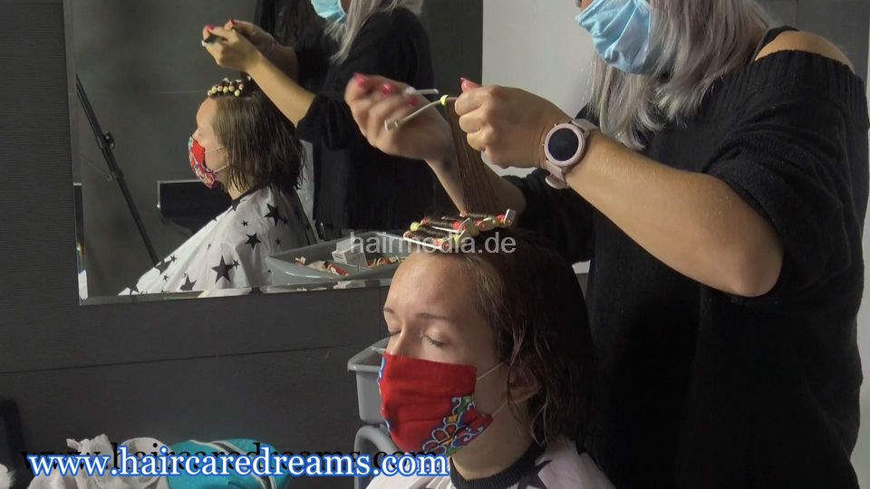 Jenny 0409 perm complete dry haircut and perm, facemask