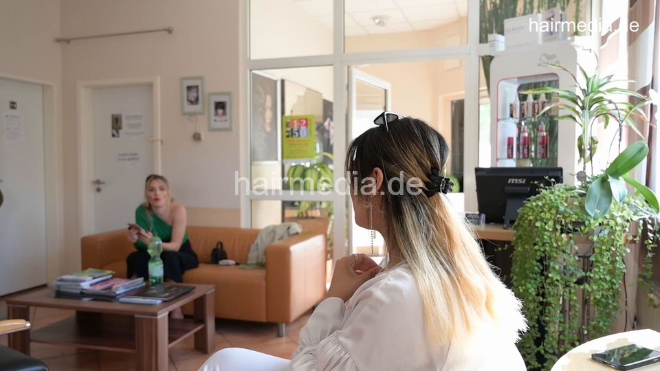 1198 MarinaM and LisaM 1 smoking barberettes talking about haircuts