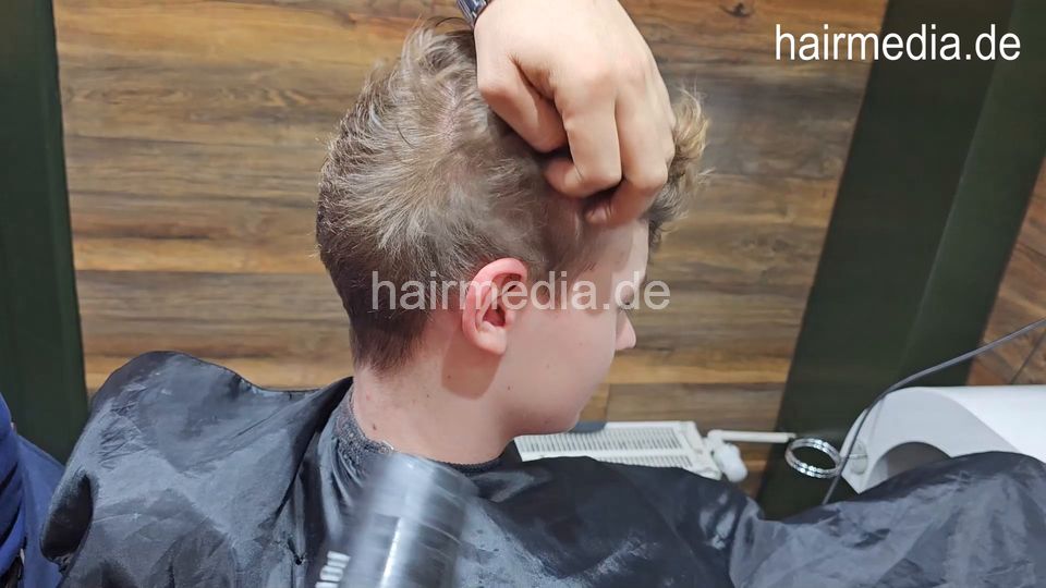 2024 young boy permed Max April 23 buzzcut by barber controlled by AlinaR