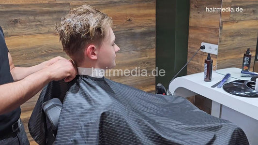 2024 young boy permed Max June 23 buzzcut by barber