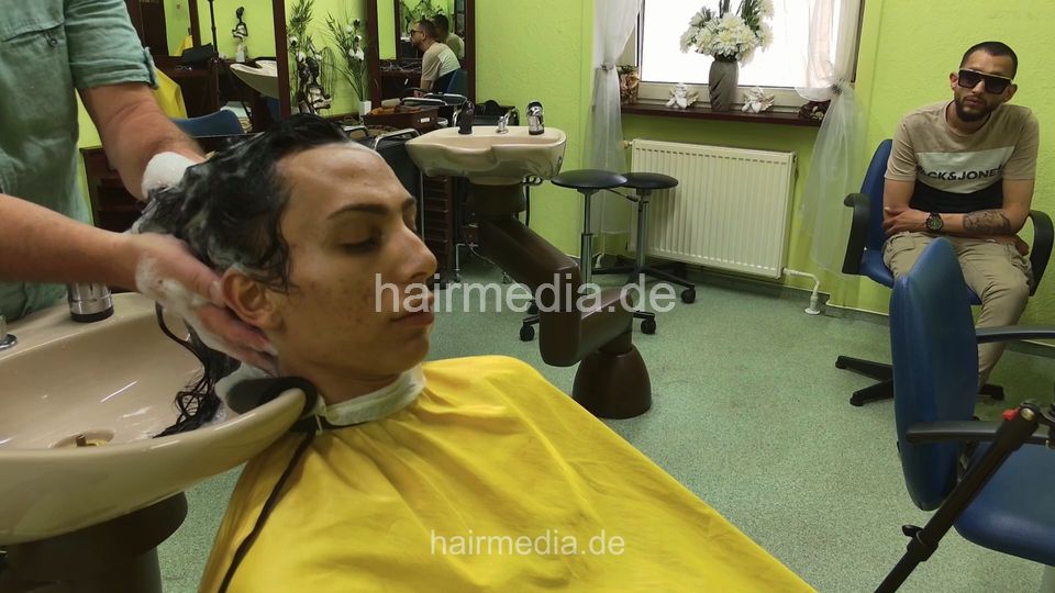 1264 barberette TS Alyna 1 by barber shampooing backward