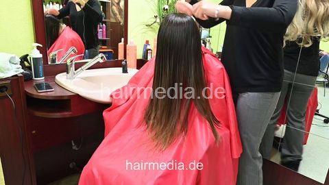 543 Agnieszka by Barber 2nd run double shampooing the fresh styled hair, treatment and blow forward again main cam