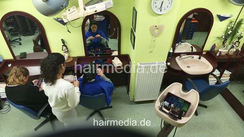 Ernesa black thick hair teen wetset by barber and sister ceilingcam