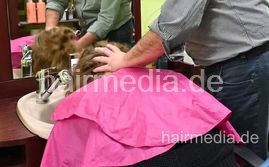 Jamilla teen barberette student first day 1 forward shampooing by barber