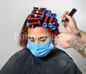Begüs complete 4,5 hours, haircut, bleaching, perm, going red and blue, several shampooings