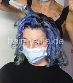 Assija complete 5,5 hours, haircut, bleaching, perm, going red and blue, several shampooings