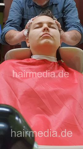 Jamilla teen barberette student second day backward wash and wetset by barber - frontcam