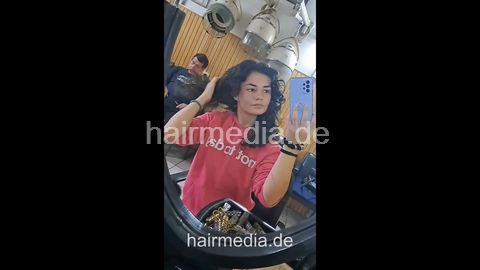 6233 Autumn Girls JellenaMi teen shampoo by barber, wetset metal rollers by barberette