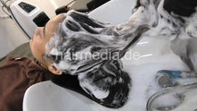 Load image into Gallery viewer, 359 Jyolin 1 shampoo backward, haircare and blow out in black large cape