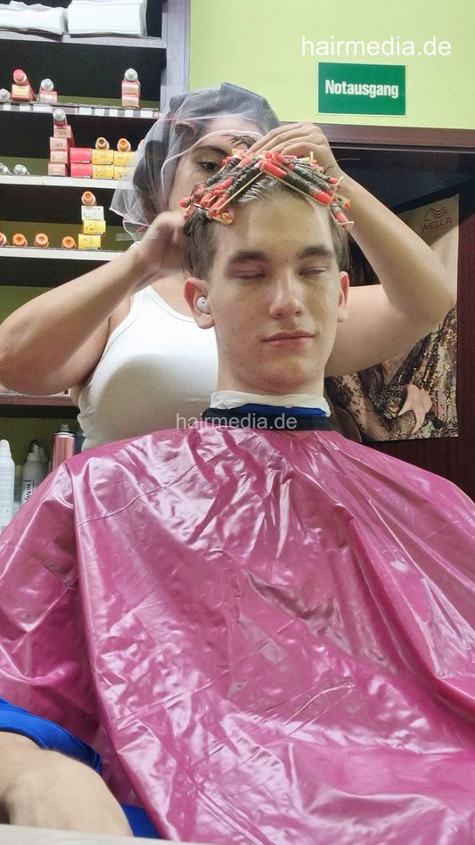 1227 Lars by LuisaB 3 faked perm by barberette in rollers - vertical video