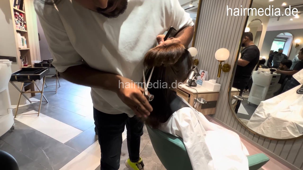 9149 Long Hair Butterfly Haircutting Of Nepalese Model Kusum