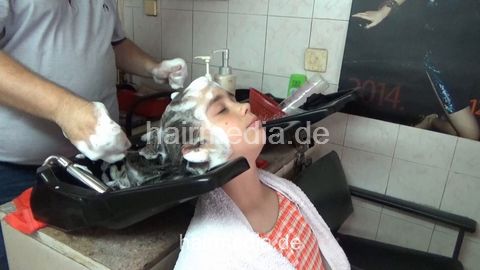 Family Perm Day daughter MajaM shampoo by barber and perm by barberette