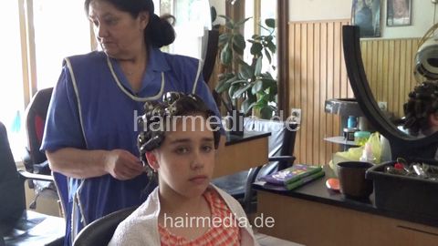 Family Perm Day daughter MajaM shampoo by barber and perm by barberette