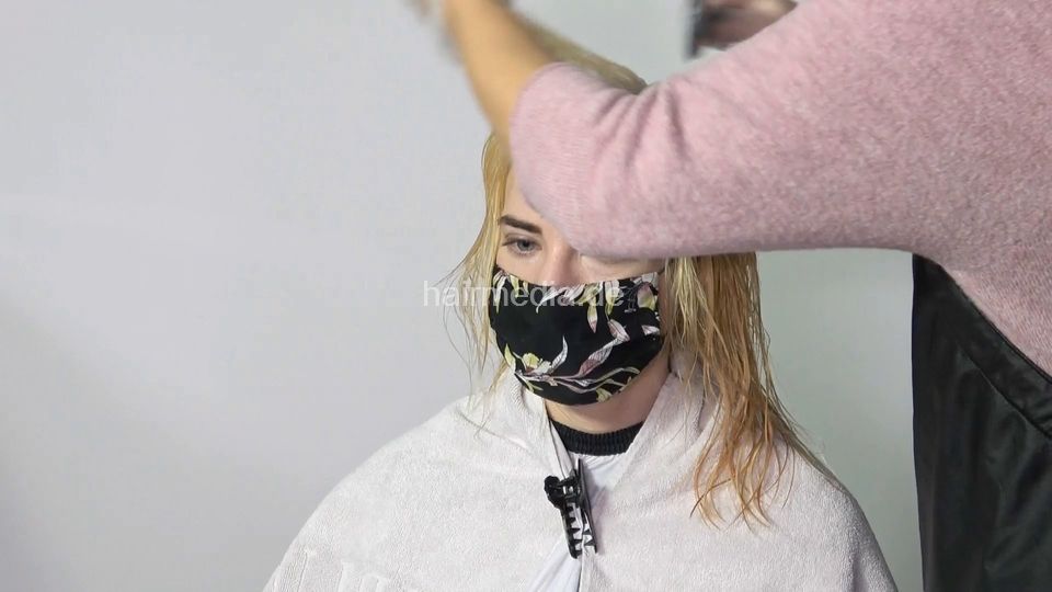 Martini hair dye and blow finish