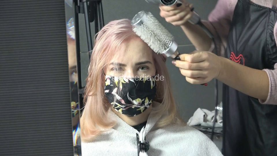 Martini hair dye and blow finish