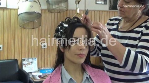 6221 Nina shampoo, wetset by vintage barber and barberette
