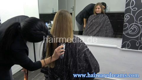 0405 Sali haircut longhair dry cut down by Melody
