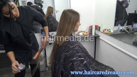 0405 Sali haircut longhair dry cut down by Melody