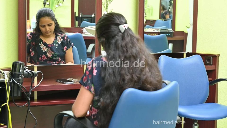 2303 Indian Rapunzel barberette Swati by salonbarber shampoo and blow dry