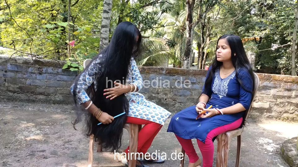 1242 Ananya And Sukanya Washing Each Other_s Hair And Getting Their Hair Washed By Barber
