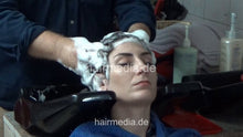 Load image into Gallery viewer, 6224 VladicaA shampoo by barber, haircut and wetset metal rollers smoking