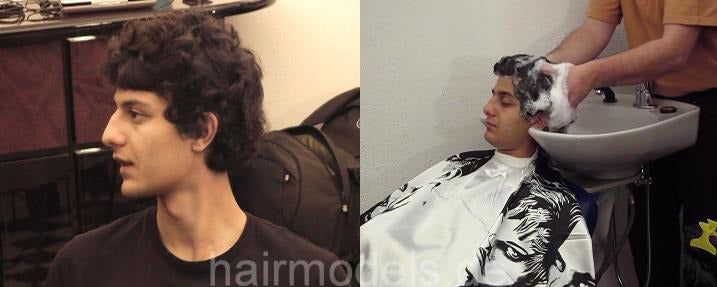 243 Junis thick curly hair shampooing by barber