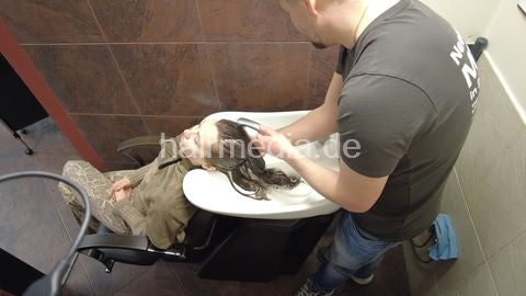 Haircut in Vilnius - thick permed hair by barber