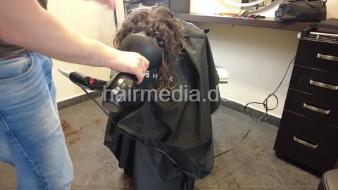 Haircut in Vilnius - thick permed hair by barber