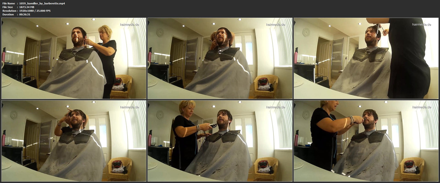 1059 kamiller UK haircut by barberette 37 min HD video for download