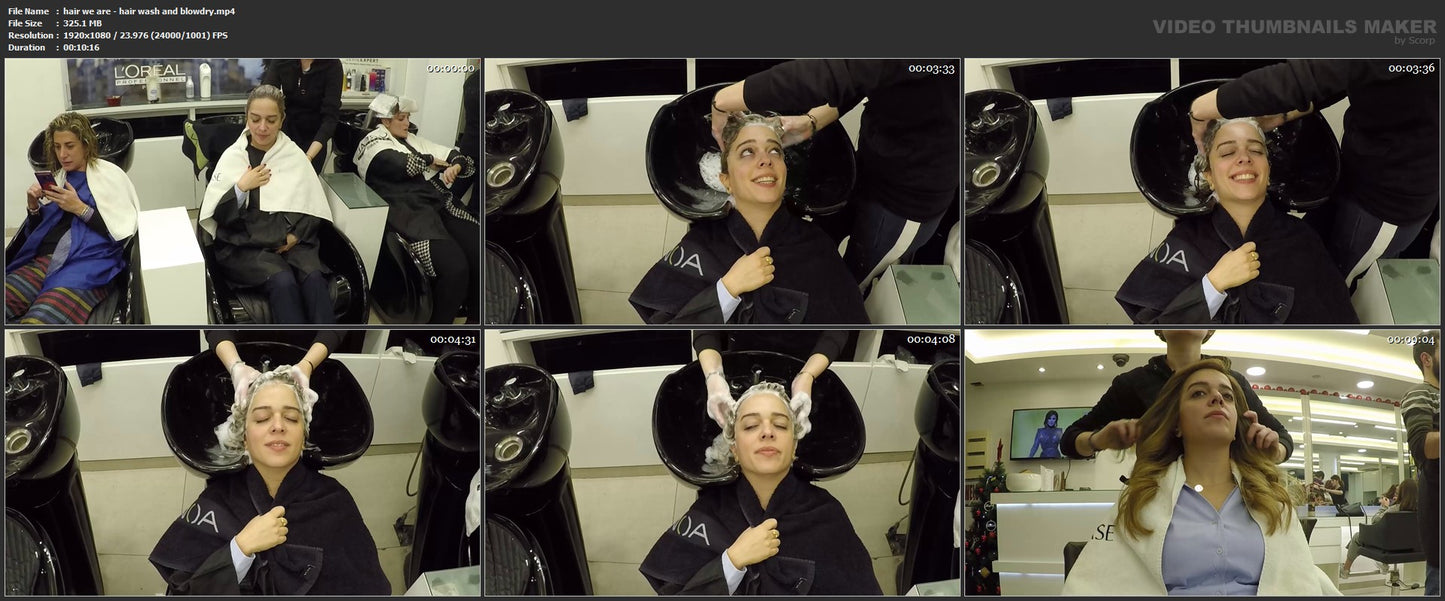 1064 exclusive 200426 hair wash and blow dry blonde 10 min HD video for download
