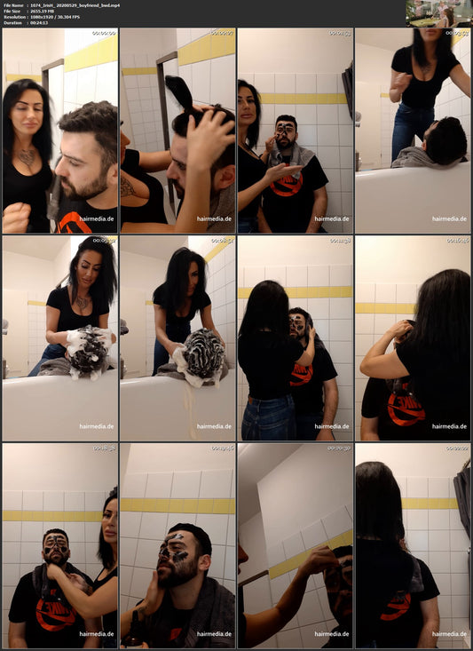 1074 IrisH home boyfriend backward shampooing and style 24 min HD video for download
