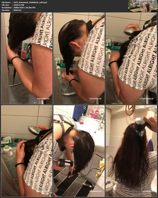 1076 KatarinaK self long thick hair shampooing forward 19 min HD video for download