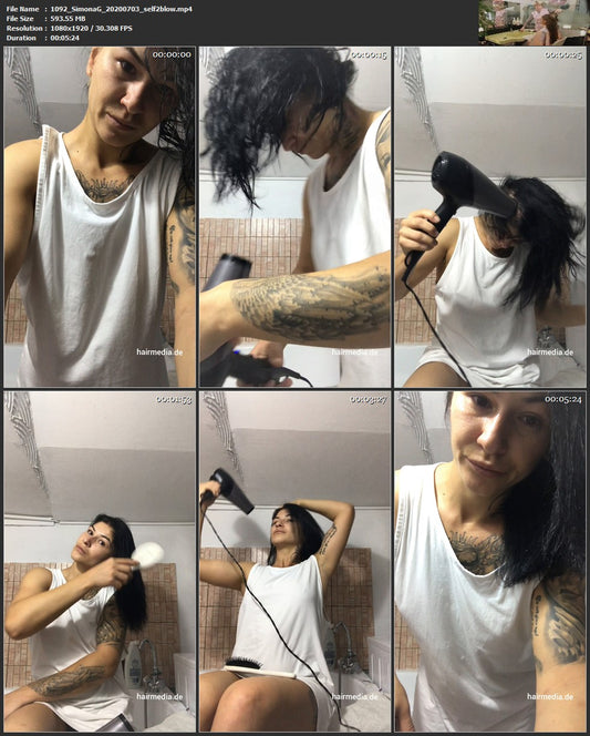 1092 SimonaG 200703 bikini self hairwash 2  5 min video for download