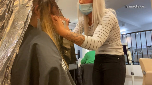 1098 PaulaS long thick blonde hair Balayage torture Part 1