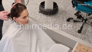 1156 03 VanessaT salon very long wetcut trim by barber in haircompression salon