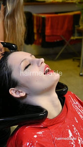 1205 NatalieK pretty black dry haircut and shampoo forward and backward