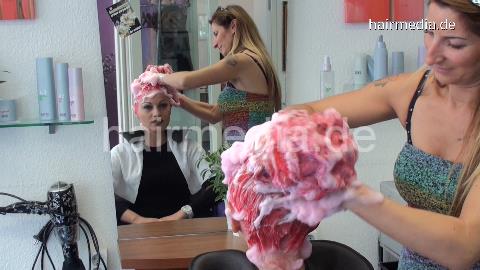 9067 Part 13 Kia upright hair shampooing redhead