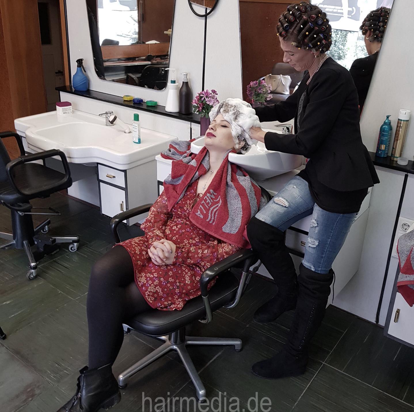 8151 Katia by Dzaklina 1 backward wash by barberette in rollers rich lather shampoo