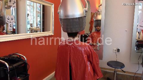 2021 Felix in leatherpants strong forwardwash hair ear wash by scarfed barberette and dryerhood