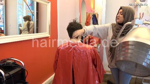 2021 Felix in leatherpants strong forwardwash hair ear wash by scarfed barberette and dryerhood