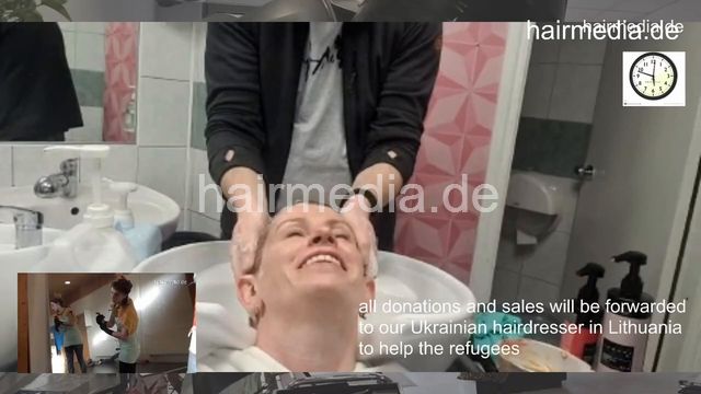 7201 Ukrainian hairdresser doing Lithuanian red head perm in Kaunas 220319