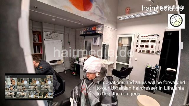 7201 Ukrainian hairdresser doing Lithuanian red head perm in Kaunas 220319