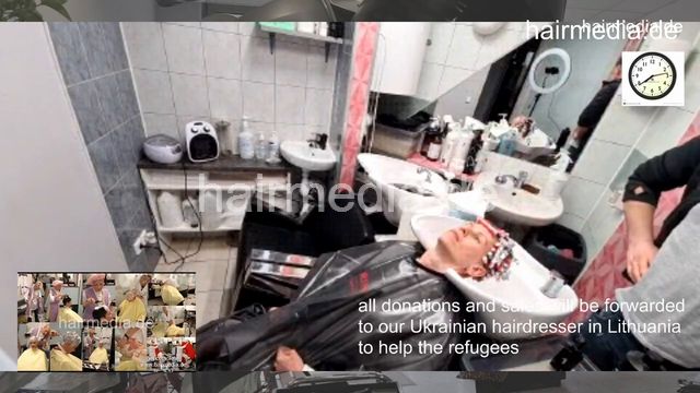 7201 Ukrainian hairdresser doing Lithuanian red head perm in Kaunas 220319