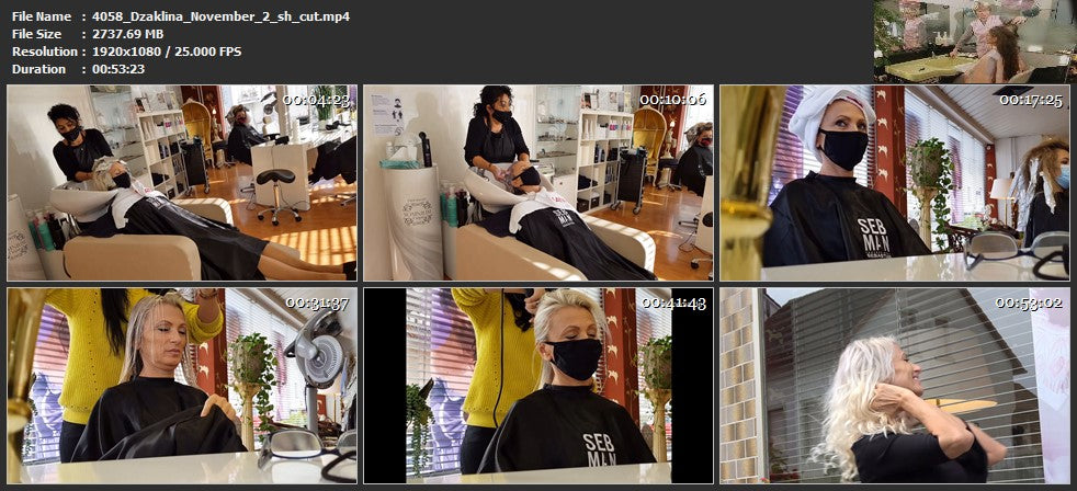 4058 Dzaklina 2020 November tre colori torture 2 shampoo haircut and style in black facemask