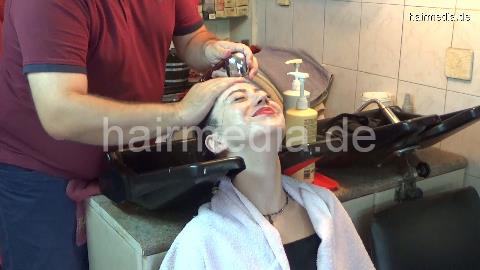 6196 Minie hair 1 firm hair ear and face shampooing and treatment by barber